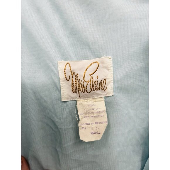 Vintage Miss Elaine Robe Housecoat Small Blue Quilted Button Front Pocket USA - Picture 6 of 6